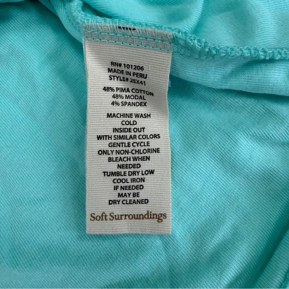 Soft Surroundings Alyssa Knit Wrap Top - Aqua - Size XS - NWT - Picture 5 of 5